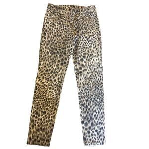 J. McLaughlin Baxter Cheetah Leopard Jeans Pants Women size 4 Skinny Zipper